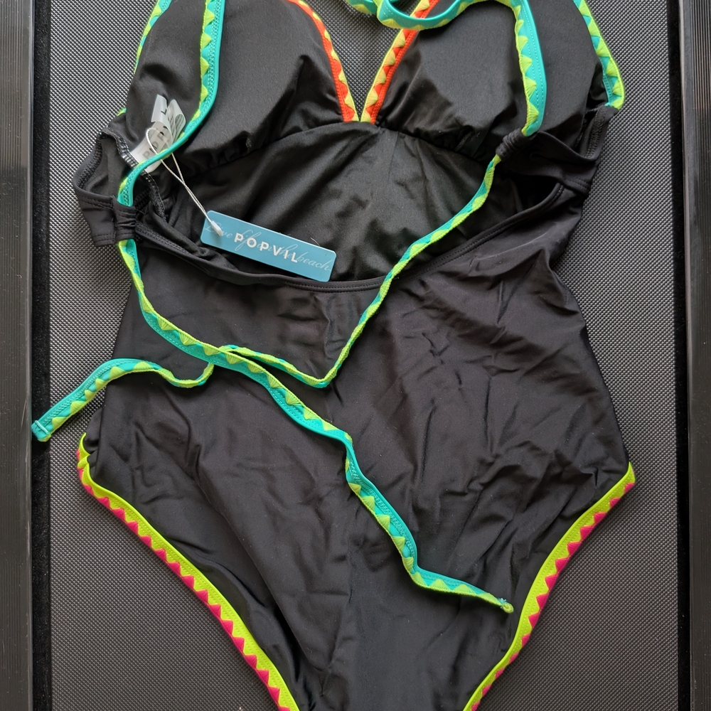 Popvil Shell Stitched Color Block 3 Piece Bikini Set - New with Tags - Picture 3 of 4